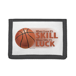 Lose Skill Win Luck Basketball Trifold Wallet
