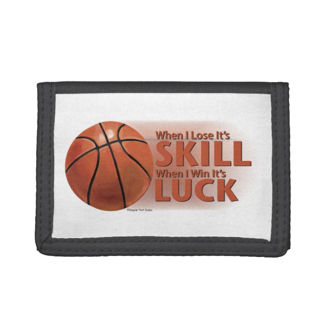 Lose Skill Win Luck Basketball Trifold Wallet (Front)