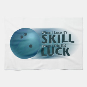 Lose Skill Win Luck Bowling Blue Towel