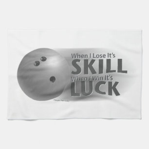Lose Skill Win Luck Bowling Gray Towel