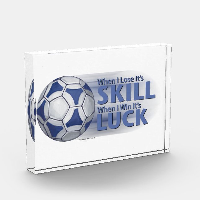 Lose Skill Win Luck Futbal Acrylic Award (Left)