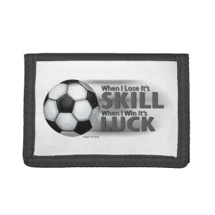 Lose Skill Win Luck Soccer Trifold Wallet