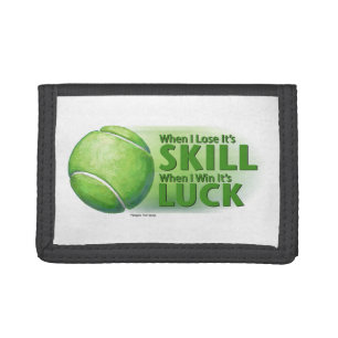 Lose Skill Win Luck Tennis Ball Tri-fold Wallet
