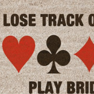 Lose Track Of Time Four Card Suits Bridge Advice Fiber Doormat