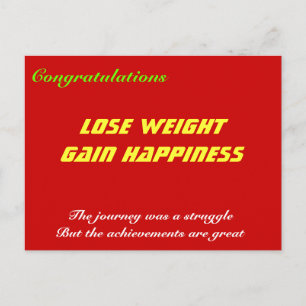 lose weight gain happiness postcard