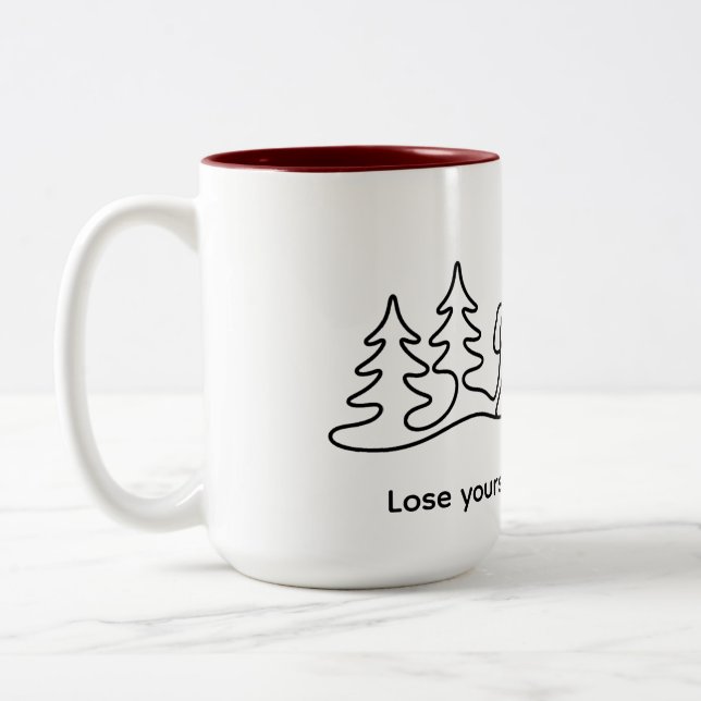 Lose yourself find the wild hiking design mug (Left)