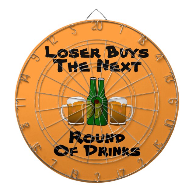 LOSER BUYS NEXT ROUND Funny Beer Mugs Dart Board (Front)