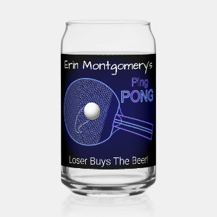 Loser Buys The Beer! Ping Pong Fun Beer Can Glass