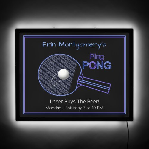 Loser Buys The Beer Ping Pong Fun LED Sign