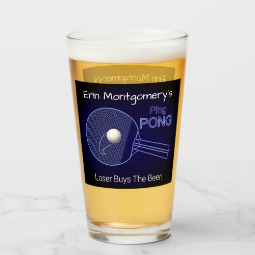 Loser Buys The Beer Ping Pong Fun Pint Beer  Glass