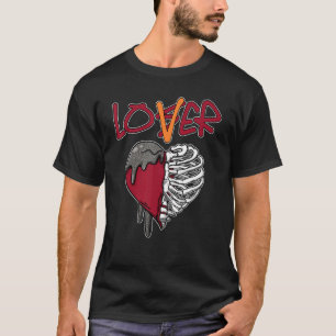 Loser Dripping Heart Retro Cardinal Red 3s Matchi T-Shirt