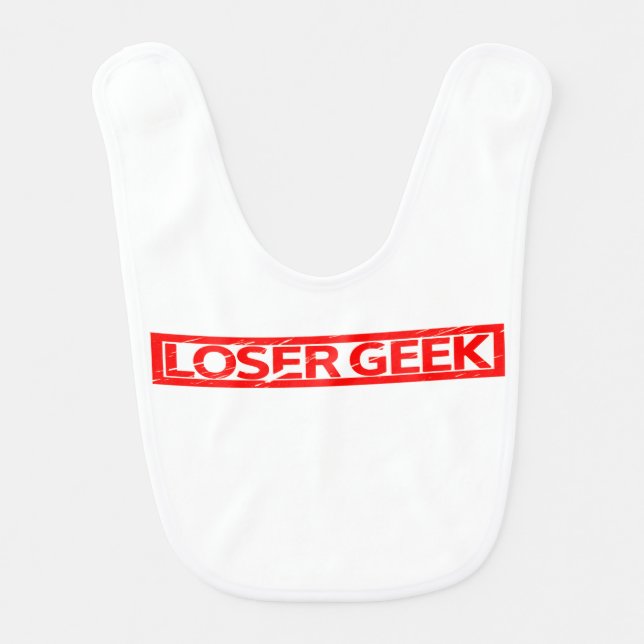 Loser Geek Stamp Baby Bib (Front)