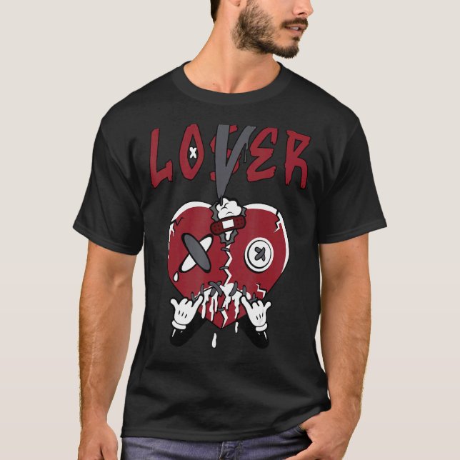 Loser  Heart Dripping Streetwear Red Flint 13s Mat T-Shirt (Front)