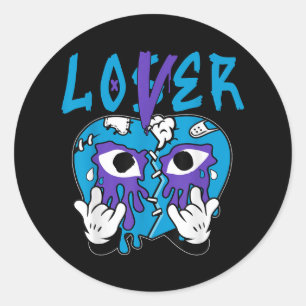 Loser Lover Drip Heart Tee Color Aqua Matching Out Classic Round Sticker