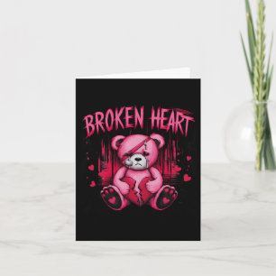 Loser-pain Bear Drip Hurt Broken Heart Pink Valent Card