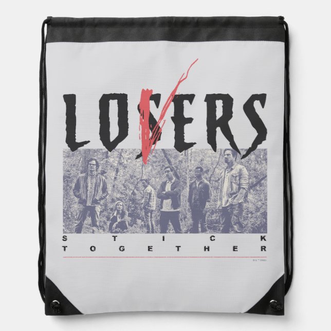 Losers Stick Together Drawstring Bag (Front)