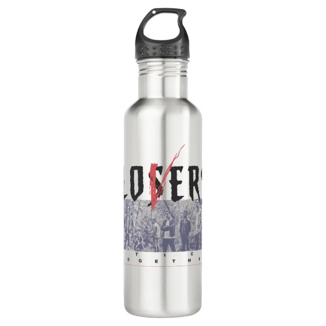Losers Stick Together Stainless Steel Water Bottle (Front)