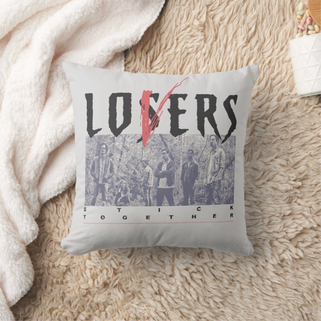 Losers Stick Together Throw Pillow (Blanket)