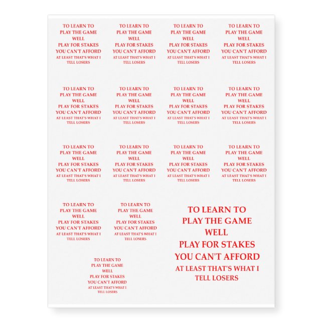 losers temporary tattoos (Front)