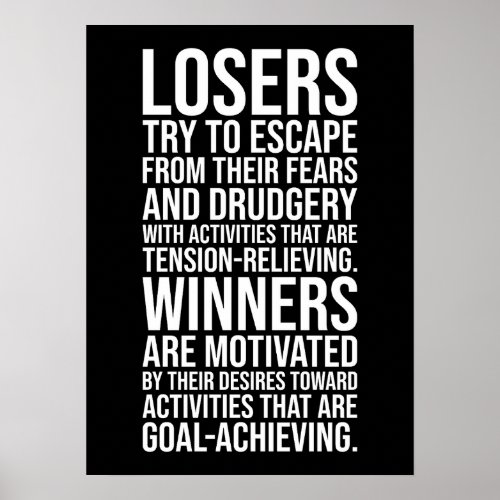 Losers vs Winners _ Gym Hustle Success Poster