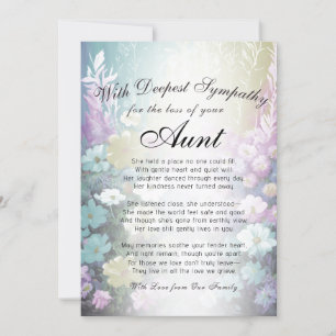Losing a Aunt Memorial  Card