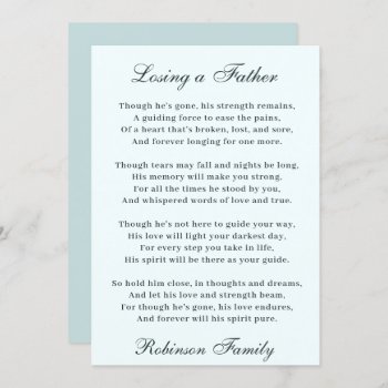 Losing A Father Poem Card by MemorialGiftShop at Zazzle