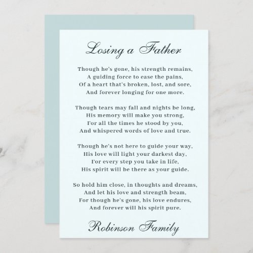 Losing a Father Poem Card