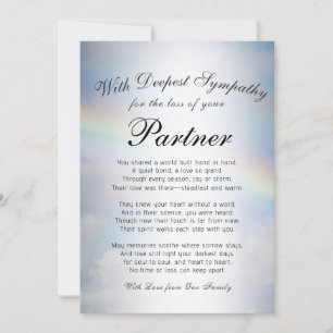 Losing a Partner Memorial  Card