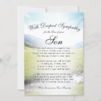 Losing a Son Memorial  Card