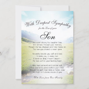 Losing a Son Memorial  Card