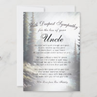 Losing a Uncle Memorial  Card