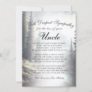 Losing a Uncle Memorial  Card