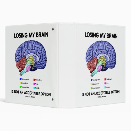 Losing My Brain Is Not An Acceptable Option 3 Ring Binder