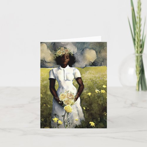 Loss African American Woman Blank Notecards