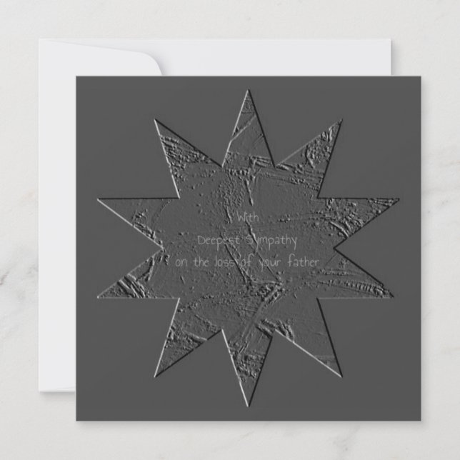 Loss Father Deepest Sympathy Condolences Star Grey Card (Front)