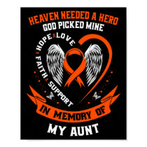 Loss In Memory Of My Aunt Leukemia Awareness Memor Poster