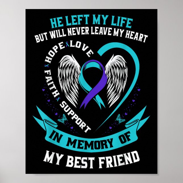 Loss In Memory Of My Best Friend Suicide Awareness Poster (Front)