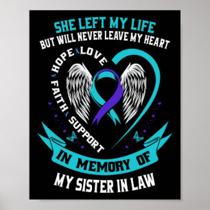 Loss In Memory Of My Sister In Law Suicide Awarene Poster