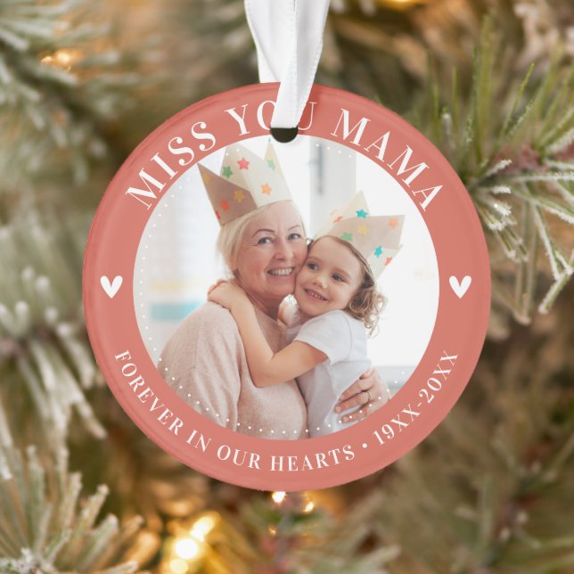 Loss Keepsake Photo Modern Ornament (Tree)