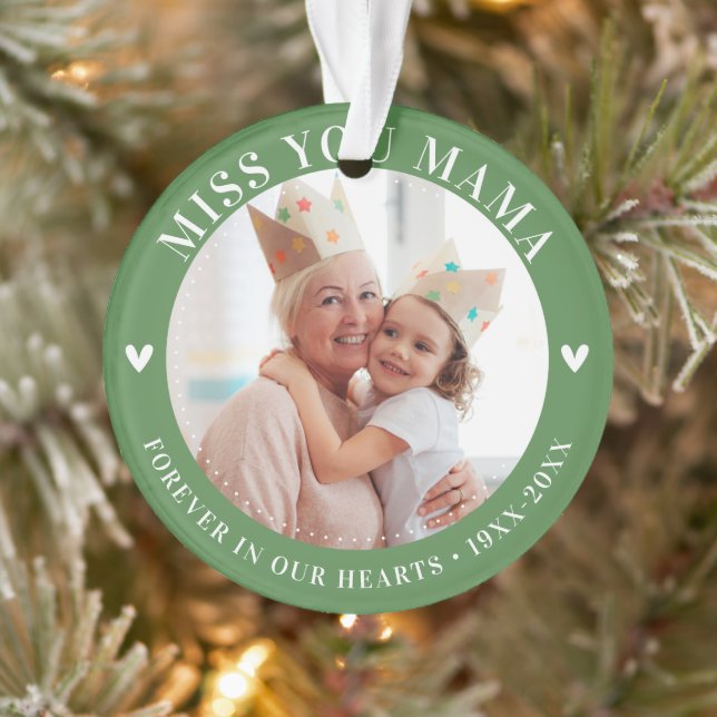 Loss Memorial Keepsake Photo Modern Ornament (Tree)