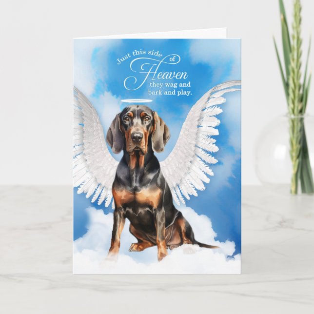 Loss of a Black Tan Coonhound Dog Pet Sympathy Card (Front)