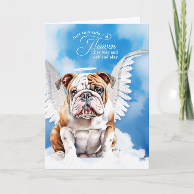 Loss of a Bulldog Angel Pet Sympathy Card (Front)