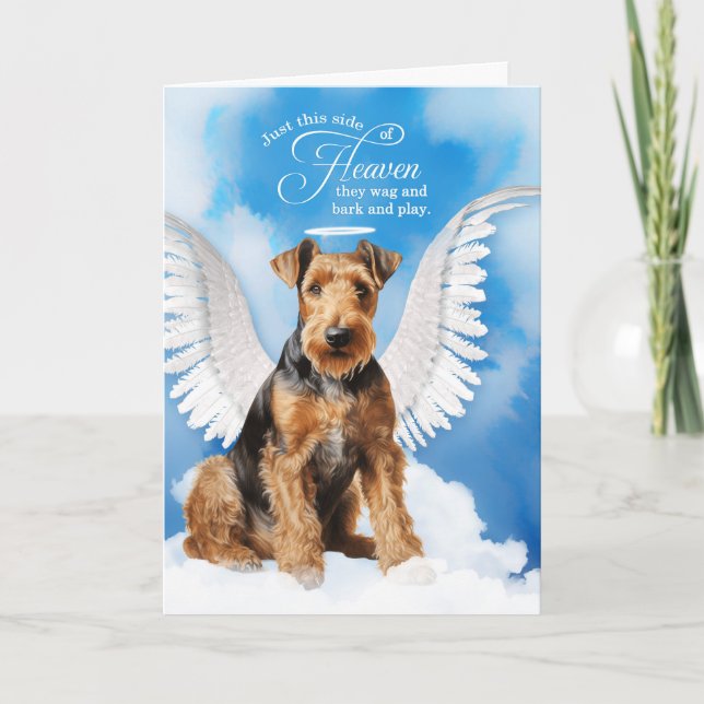 Loss of a Dog Airedale Terrier Angel Pet Sympathy Card (Front)