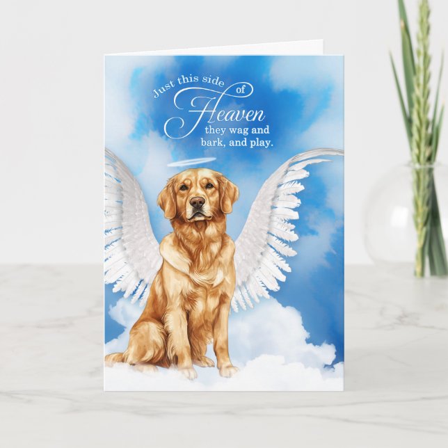Loss of a Dog Golden Retriever Angel Pet Sympathy Card (Front)