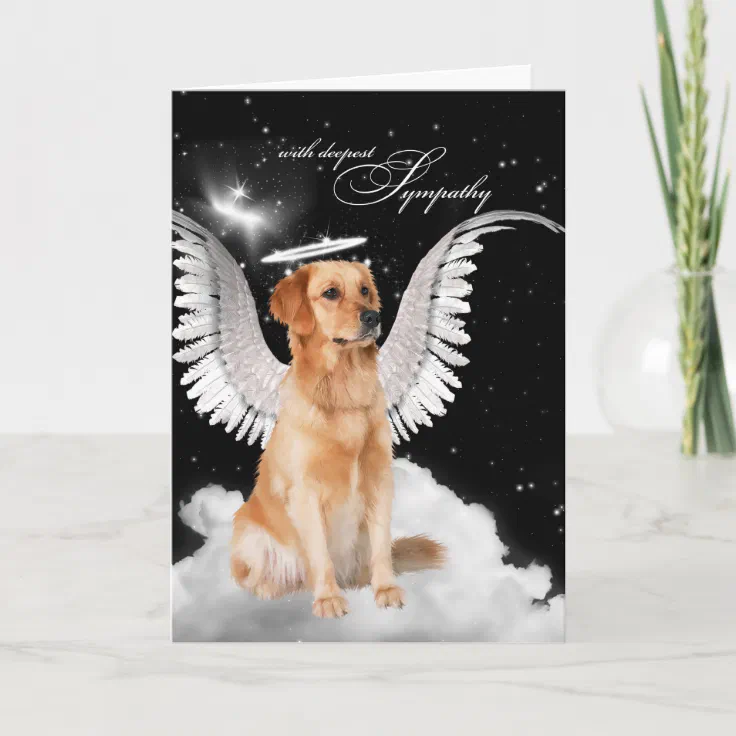 A special pet card with a cute boy Golden Retriever Birthday card from dogs or to a dog Can also be used as a sympathy card for a pet bereavement / condolence Personalised Golden Retriever dog card 