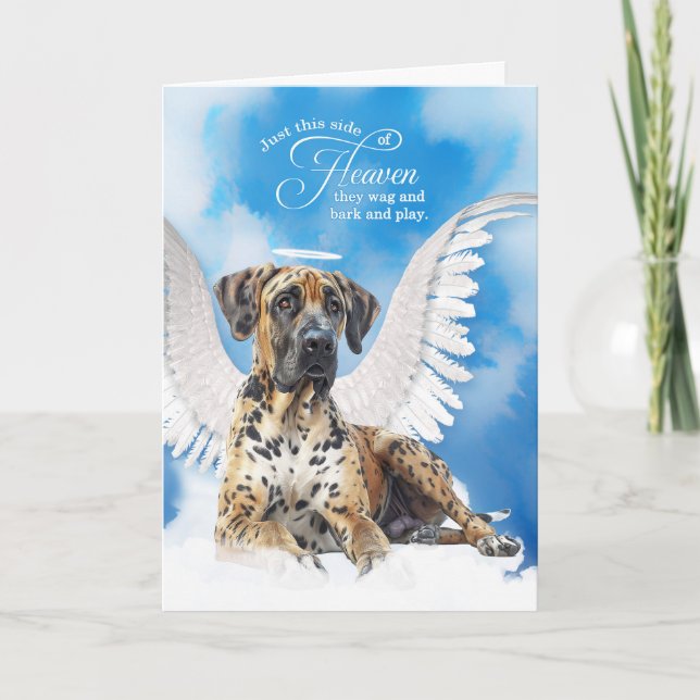 Loss of a Dog Harlequin Great Dane Pet Sympathy Card (Front)
