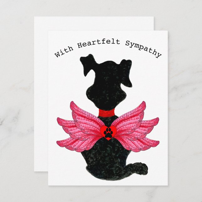 Loss of a Dog Heartfelt Sympathy Flat Card (Front/Back)