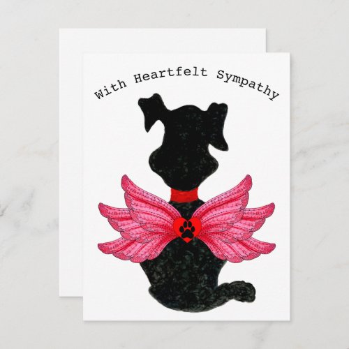 Loss of a Dog Heartfelt Sympathy Flat Card