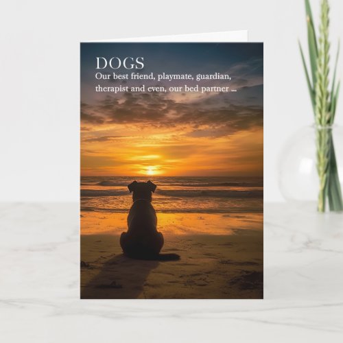 Loss of a Dog Pet Sympathy Beach Theme Silhouette Card