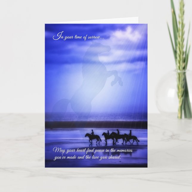 Loss of a Horse Beach Ride Pet Sympathy Card (Front)